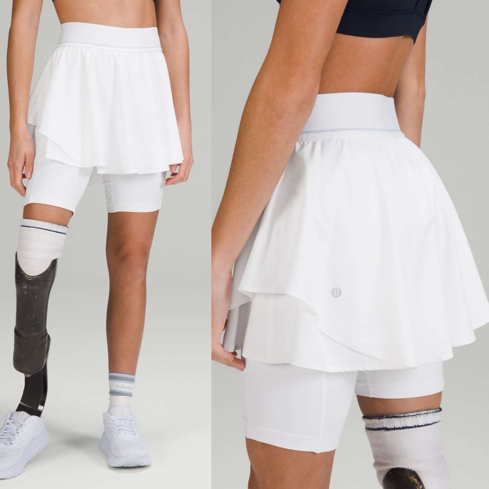 Lululemon Court Rival High-Rise Tennis Skirt in White | Size 8